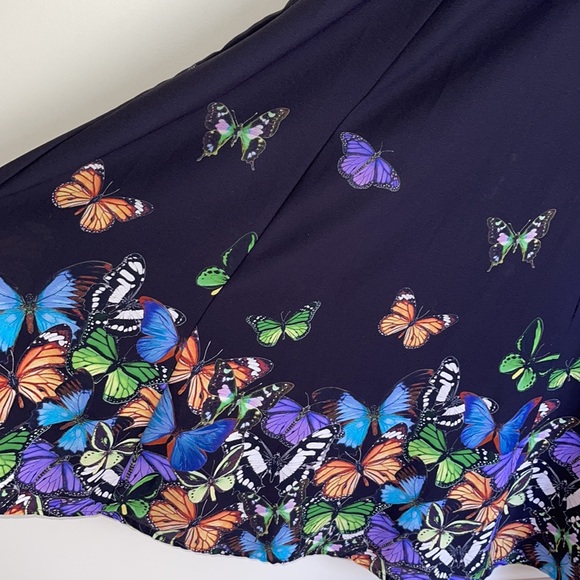 ASOS | Long sleeve navy butterfly print midi dress - Picture 8 of 11